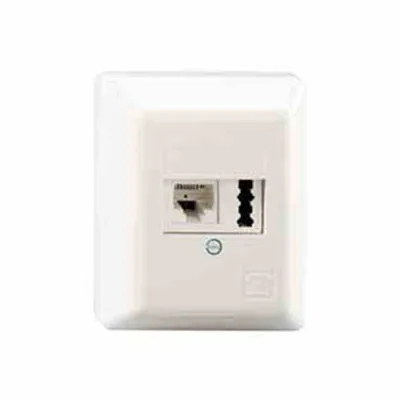 Immagine prodotto di Presa combinata Rutenbeck IAE/UAE 8 (6) - TAE 6 F+N, AP, bianco puro
