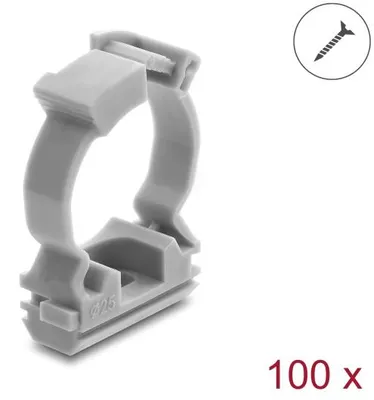 Image de Support pour gaine de câble, à visser, avec clip de fixation, 25 mm