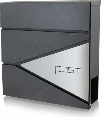 Produktbild von BITUXX Design Briefkasten Graphit mit Post Corner Edelstahl, MS-16439