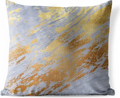 Produktbild von MuchoWow® Outdoor Kissen - Marmor - Gold - Muster - 50x50 cm - Wetterfest - Lounge Kissen - Komfortabel - Kissen mit Bild