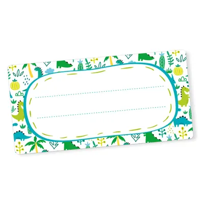 Produktbild von itenga 40x Buchetiketten Dinos 9x4,5cm Namensetiketten Heftetiketten Schuletiketten