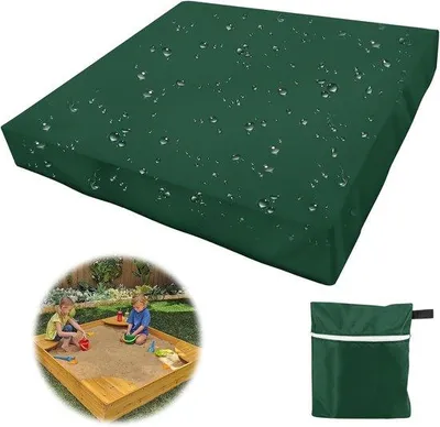 Produktbild von Ibenzoa® Sandkasten-Abdeckplane 150 x 150 cm – wasserdichte Polyester-Abdeckung mit Zugkordel, UV-beständig, leicht & langlebig