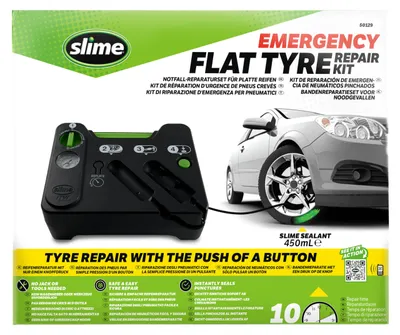 Produktbild von Slime 50129 Flat Tyre Repair Kit, Notfall-Reifenreparatur bei Pannen, inkl. 450m