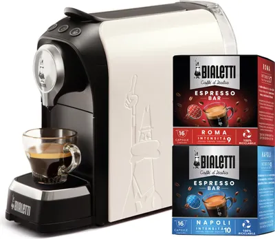 Produktbild von Bialetti Super, Pad-Kaffeemaschine, 0,7 l, Kaffeekapsel, 1200 W, Weiß