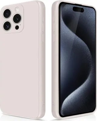 Produktbild von Silikon Hülle für iPhone 15 Pro Flüssigsilikon Dünn Gel Gummi Matt Kratzfeste Schutzhülle Weiß