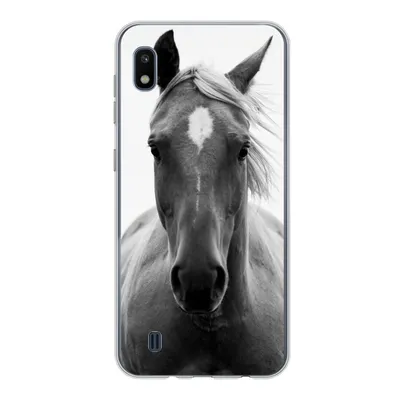 Produktbild von MuchoWow® Handyhülle Schutzhülle Hülle für Samsung Galaxy A10 Pferd - Tier - Schwarz - Weiß Silikon Softcase Handy Hülle - Schutzhülle