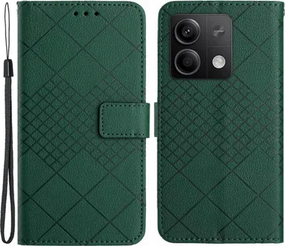 Produktbild von Xiaomi Redmi Note 13 4G Hülle - Coverup Rhombus Klapphülle - Grün