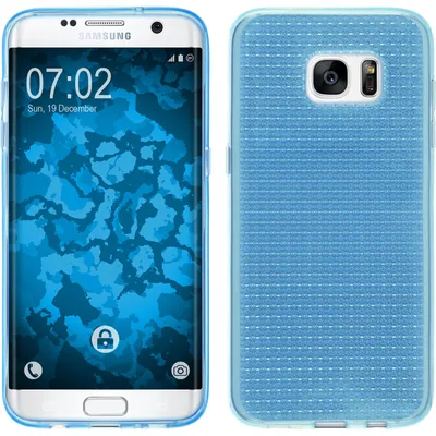 Produktbild von PhoneNatic Case kompatibel mit Samsung Galaxy S7 Edge - hellblau Silikon Hülle Iced Cover