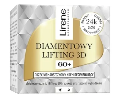 Zdjęcie produktu dla Lirene, Krem przeciwzmarszczkowy regenerujący 60+ Diamentowy Lifting 3D, 50 ml
