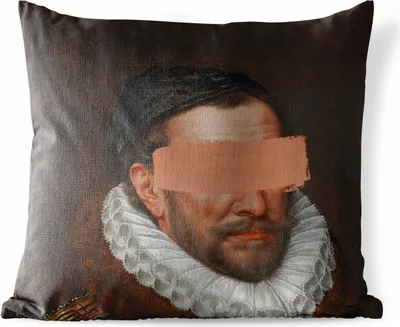 Produktbild von MuchoWow® Outdoor Kissen - Wilhelm von Oranien - Kunst - Gemälde - 40x40 cm - Wetterfest - Lounge Kissen - Kopfkissen - Interieur - Polster mit Bild