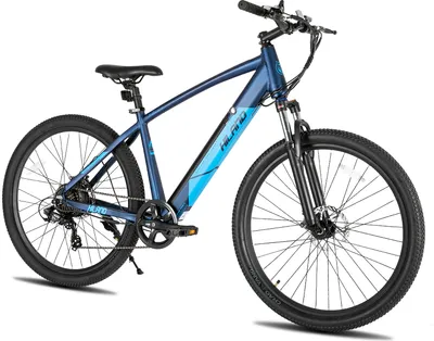 Produktbild von Hiland 27,5 Zoll Elektro-Mountainbike, 7-Gang Aluminium Elektro-Pendelbike, 250W Motor mit Scheibenbremse Federgabel, 36V 10.4Ah Akku, Blau