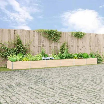 Produktbild von "Schlussverkauf" Pflanzkübel im Garten - 1 pc - Blumenbeet/Gartenbeet - Elfenbein 195x100x45 cm Verzinkter Stahl  C13521