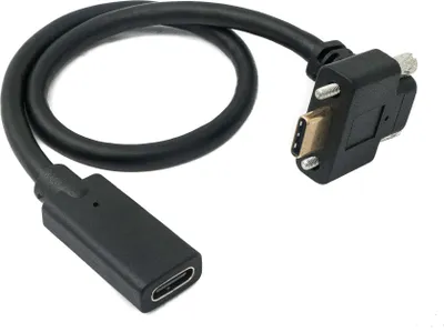 Zdjęcie produktu dla SYSTEM-S Kabel USB 3.1 Gen 2 100W 30 cm z wtyczką typu C do gniazda wkręcanego pod kątem