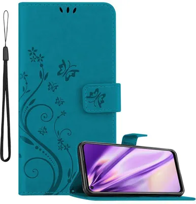 Produktbild von Cadorabo Hülle für Huawei NOVA 6 SE / P40 LITE / NOVA 7i Schutz Hülle in Blau Schutzhülle Handy Hülle Etui Case Blumen