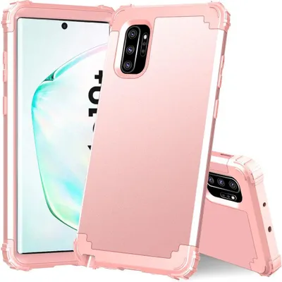 Image de Galaxy Note 10+ Plus Case, 3 in 1 Hybrid Rigid PC TPU Silicone, Shockproof Protective Case for Samsung Galaxy Note 10 Plus / Note 10+ 5G Rose Gold