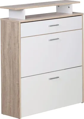 Obrázek produktu pro Rootz botník se zásuvkou - moderní dub Sonoma - úzký botník - skříňka do předsíně, botník - 80 x 95 x 24 cm