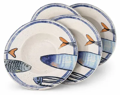 Produktbild von Teller, mediterran Sardinen-Motiv 2.0 | Maritime Pastateller Risotto