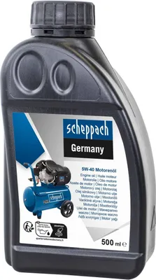 A bottle of engine oil for compressors and generators.