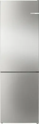 Bosch KGN362I1F Serie 4, Freistehende Kühl-Gefrier-Kombination mit Gefrierbereich unten, 186 x 60 cm, Edelstahl, Frontansicht