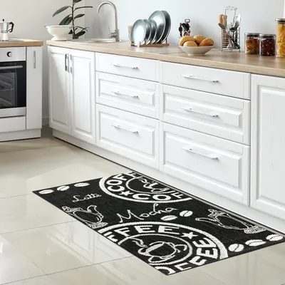 Produktbild von Moderner Sisal Küchenteppich flachgewebter Küchenläufer in Coffee Mocha Espresso Größe - 60 x 110 cm