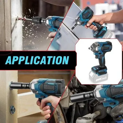 Immagine prodotto di Avvitatore a batteria 18 V, compatibile con Makita – 700 Nm, 1/2" senza spazzole – Avvitatore a batteria con chiavi a bussola – Set avvitatore a batteria