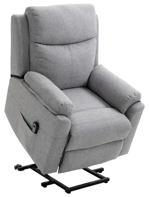 Produktbild von Moonbite Fernsehsessel elektrisch mit Aufstehhilfe, 1-Motor-Relaxsessel bis 160°, Fernbedienung, Fußstütze, Taschenfederkern, Seitentasche, Polyester, Grau