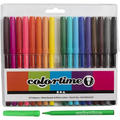 Produktbild von Colortime Marker, Strichstärke 2 mm, Sortierte Farben, 18 Stk/ 1 Pck [HOB-373548]