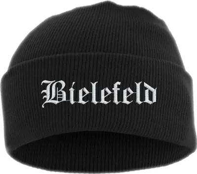 Produktbild von Bielefeld Umschlagmütze - Altdeutsch - Bestickt - Mütze mit breitem Umschlag Einheitsgröße Schwarz