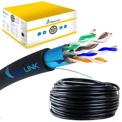 Productafbeelding van Extralink CAT5E FTP F/UTP Outdoor Netwerkkabel Cat. 5e, 305 m, 100% koper