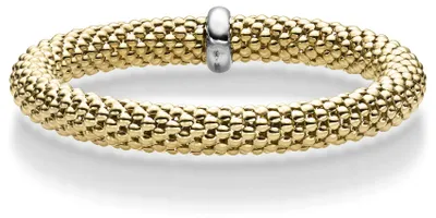 Produktbild von Lotus-Armband Armreif elastisch 8,5mm aus 585 Gold Gelbgold stretch flexibel
