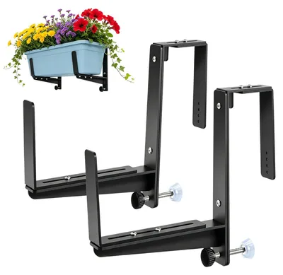 Imagen del producto de Juego de 2 soportes ajustables para macetas de balcón