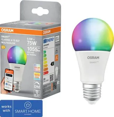 Produktbild von Osram Smart+ LED Lampe dimmbar A60 E27/9,5W(75W) weiß 1055 lm 2700 4000 6500 K RGBW Matter