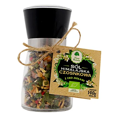 Obrázok produktu pre HIMALÁJSKA SOĽ V MLYNU SBYLINKAMI A CESNAKOM 140 g - DARY NATURY