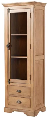 Produktbild von MASSIVMOEBEL24 Vitrine Mango 65x45x190 beige geölt TOULOUSE #02