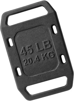Image de Plaque de poids de 45 lb (environ 20,4 kg), plaque de poids unique, pour entraînement du dos, musculation, squats, mouvements de balancier, haltérophilie, entraînement de fitness, en acier, de couleur noire, 45 lb