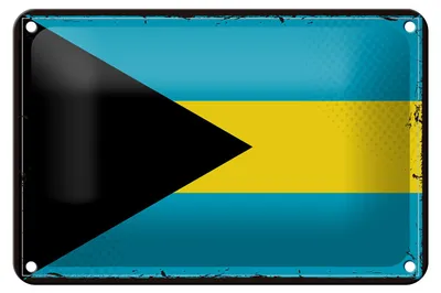 Produktbild von Blechschild Flagge Bahamas 18x12cm Retro Flag of Bahamas Dekoration