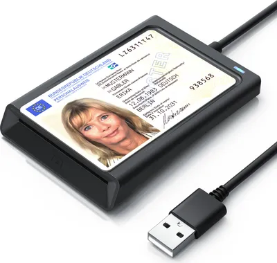 Immagine prodotto di Lettore di schede di memoria CSL, lettore di smart card USB con NFC, lettore di chip card, per carta d'identità, tessera sanitaria, carta bancaria, compatibile con Win 11