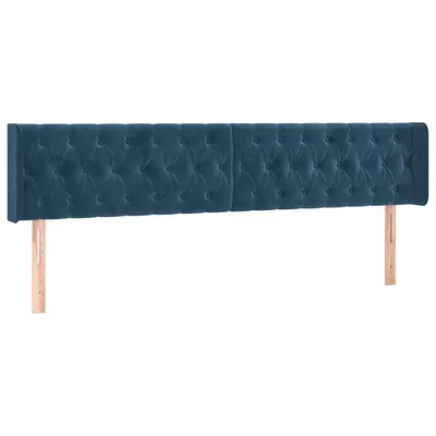 Image de vidaXL Têtes de lit 2 pcs. Bleu foncé 90x7x78/88 cm velours