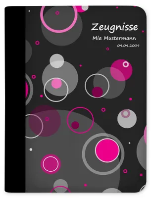 Produktbild von Zeugnismappe, Dokumentenmappe, Ordner A4, Kreise Pink