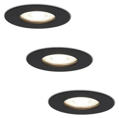 Produktbild von hoftronic LED Einbaustrahler 4W 345lm 4000K GU10 Rund Schwarz IP65