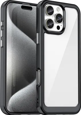 Zdjęcie produktu dla Etui Outer Space Case z żelową ramką do iPhone 16 Pro - czarne