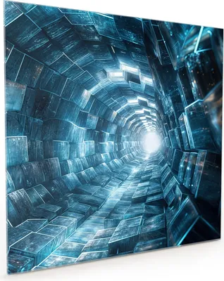 Produktbild von Küchenrückwand Spritzschutz Glas mit Motiv Futuristischer Tunnel 40 x 40 cm