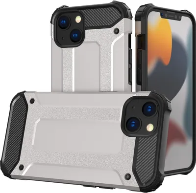 Produktbild von Mobigear Outdoor iPhone 14 Plus Hülle Hardcase Backcover Stoßfest - Silber