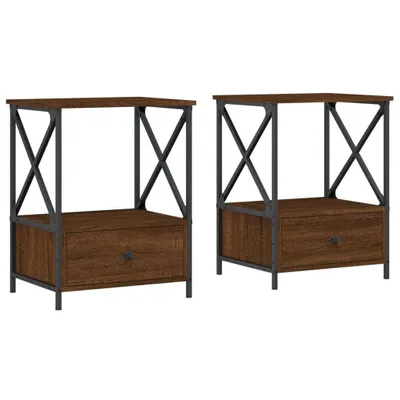 Produktbild von Nachttische 2 Stk. Braun Eichen-Optik 50x41x65 cm Holzwerkstoff
