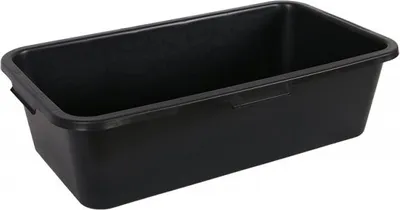 A black rectangular tub is shown against a white background.