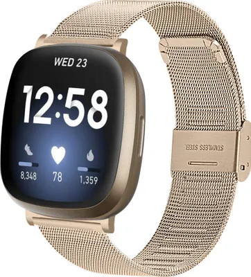 Produktbild von INF Edelstahl-Uhrenarmband Metallarmband für Fitbit Versa 3 Gold
