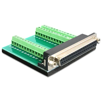Produktbild von DeLOCK D-Sub 37 pin - 39 pin Terminal Block, Schwarz, Grün, 69 mm, 69 mm, 16 mm