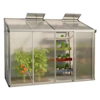 Produktbild von GFP Gewächshaus Anlehngewächshaus Eden 24 aus Alu - 294x147 cm - 10 mm Polycarbonat Doppelstegplatten