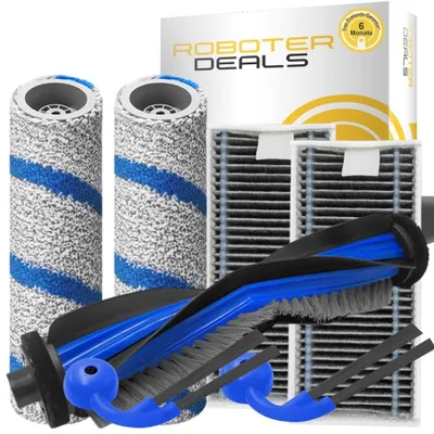 Image de Kit de pièces de rechange pour aspirateur robot Ecovacs Deebot X11 OMNICYCLONE (2 filtres, 2 brosses latérales, 2 brosses de nettoyage, 1 brosse principale)