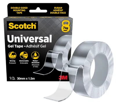 Produktbild von Scotch Universal Gel-Montageband Transparent 30 mm x 1,5 m, Tragkraft bis 7 kg
